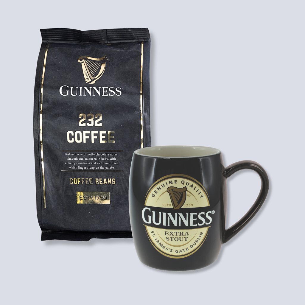 Authentic GUINNESS Barrel-Style Mug & 1 x Guinness '232' Beans 227g