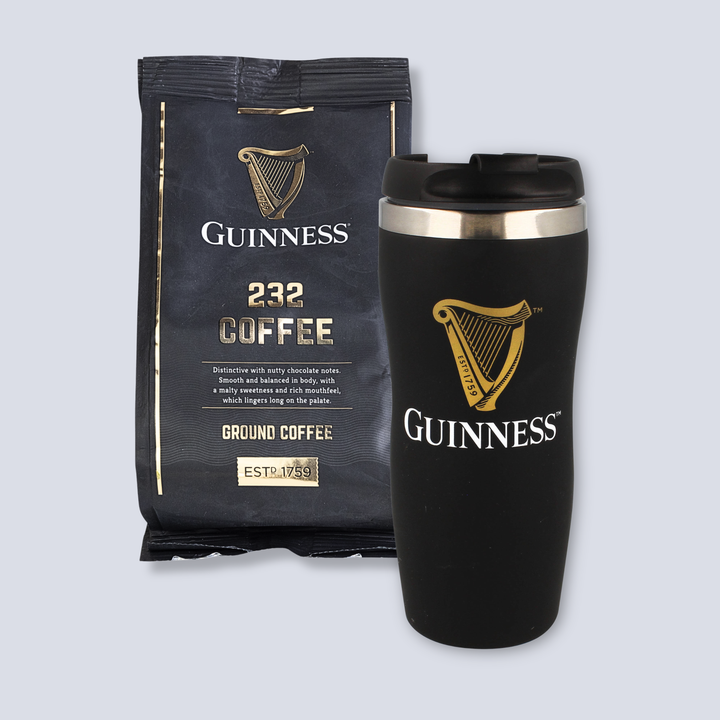 Guinness Contemporary Travel Mug & 1 x Guinness '232' Ground / Filter Coffee 227g